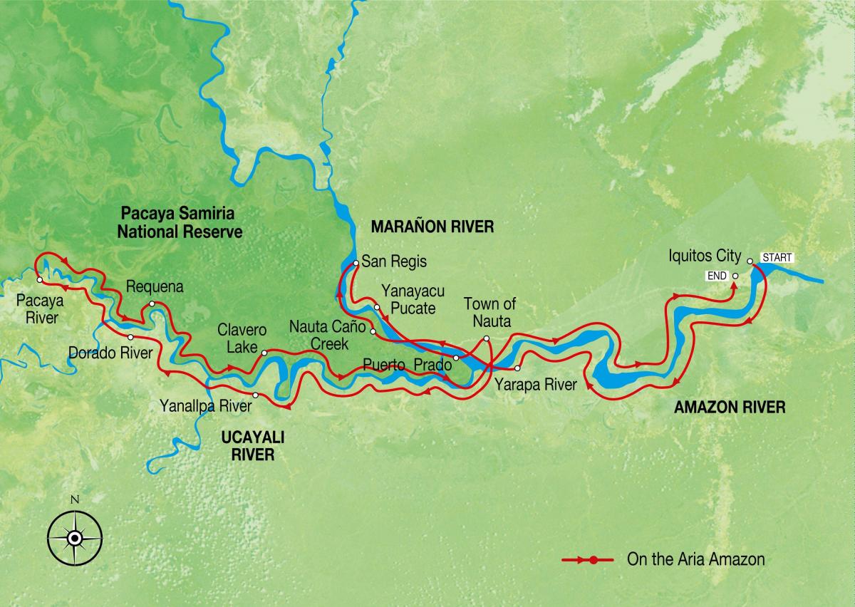 mapa amazon river Peru