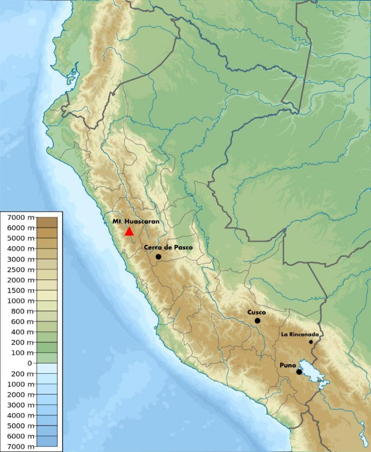 nadmorská výška mapu Peru