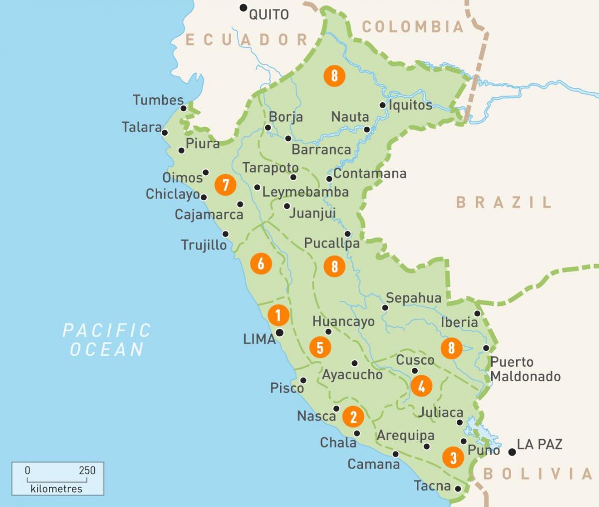 Peru provincií mapu