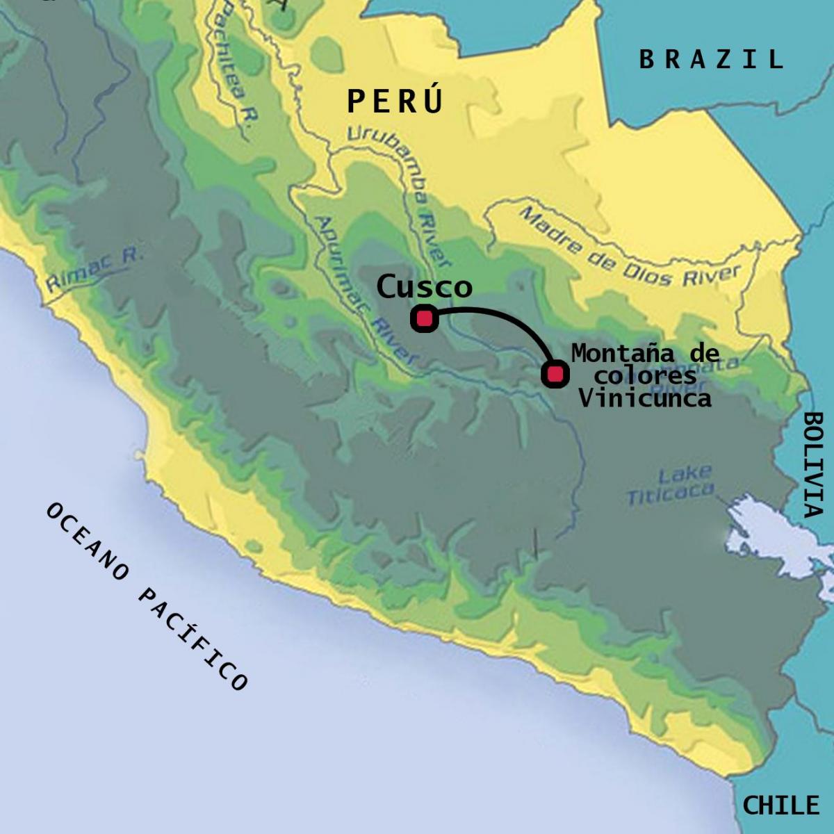 vinicunca Peru mapu