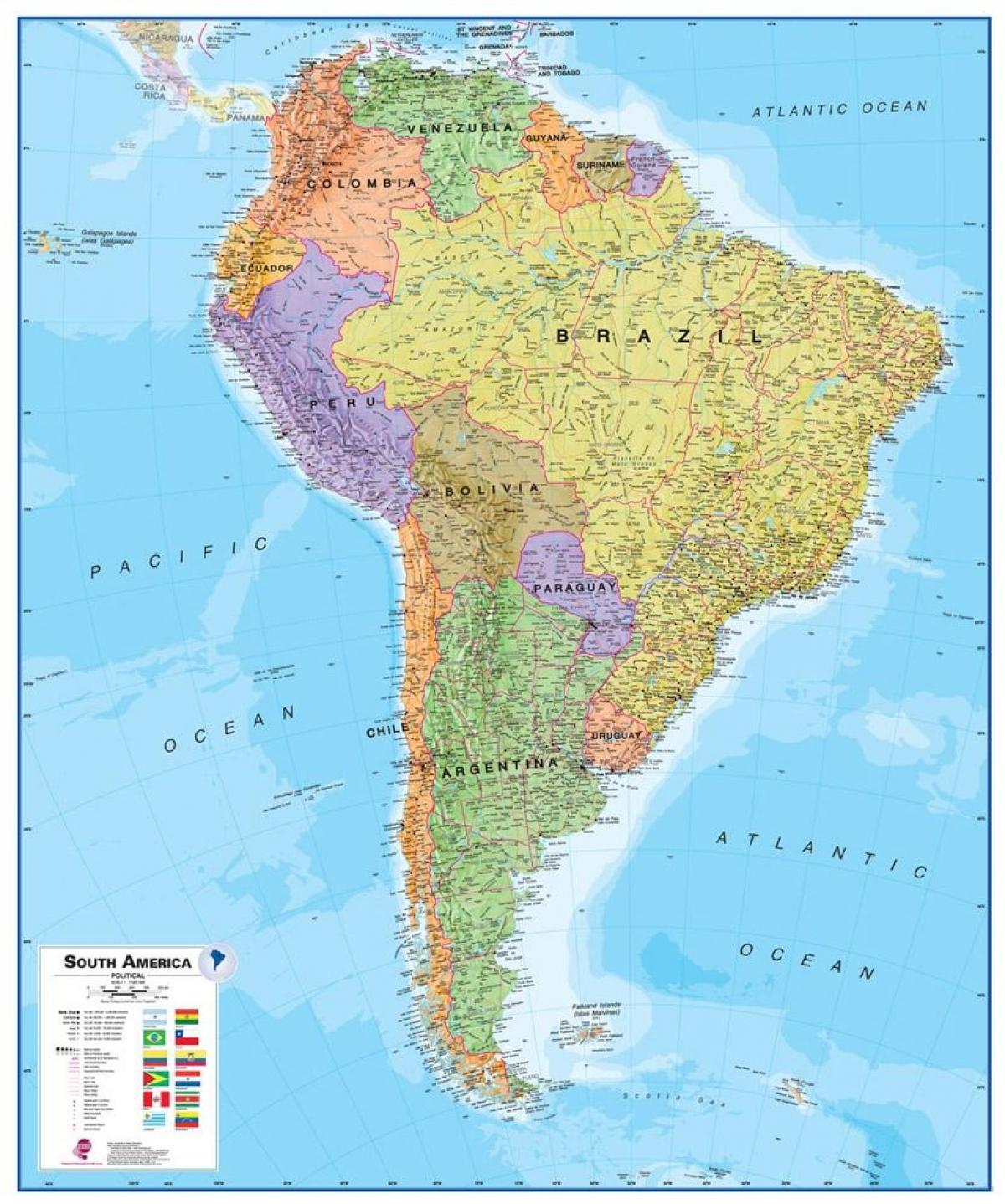 mapu Peru v južnej amerike