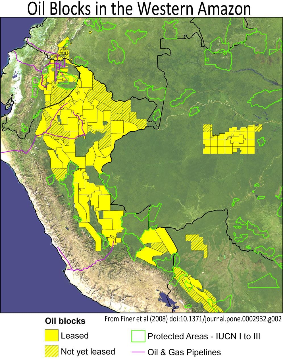 Peru amazonského dažďového pralesa mapu