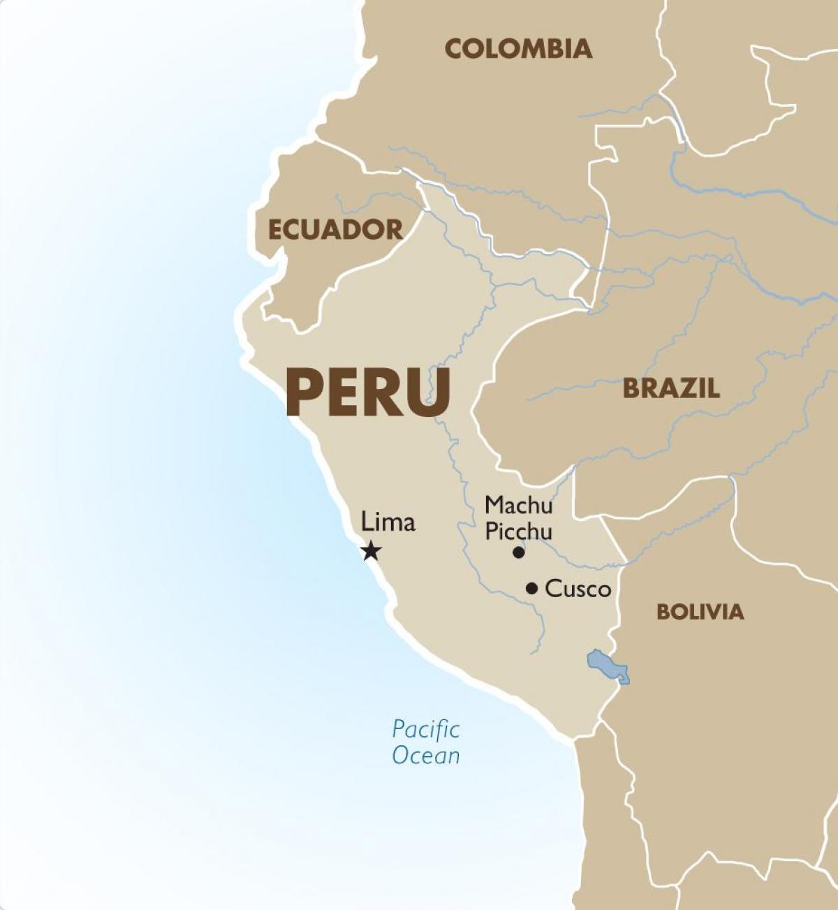 mapu Peru a okolitých krajín