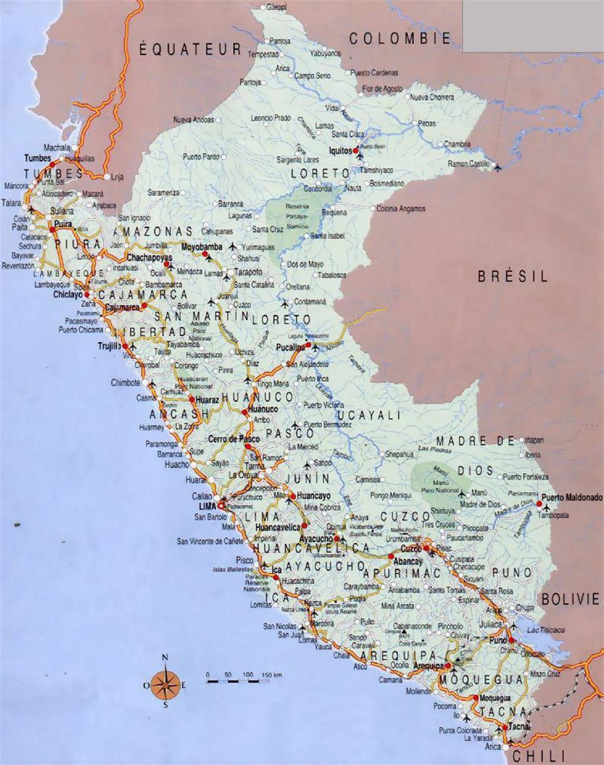 mapu Peru mestá