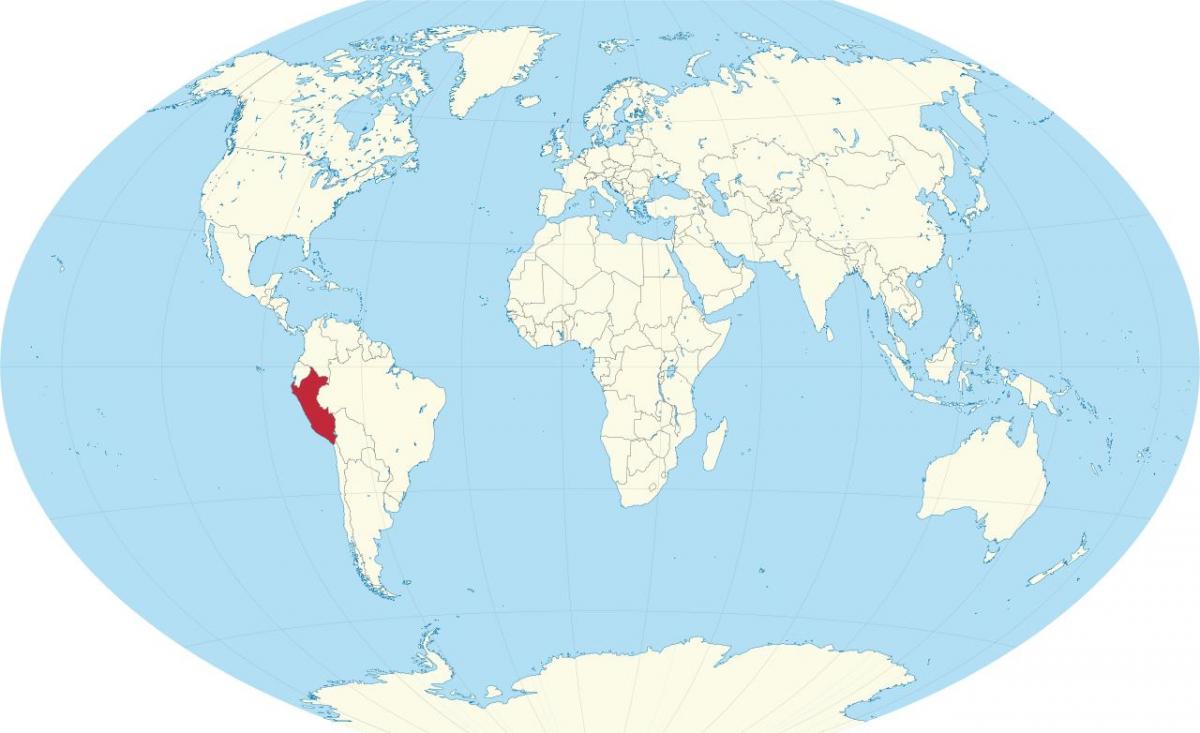 Peru krajiny, v mape sveta
