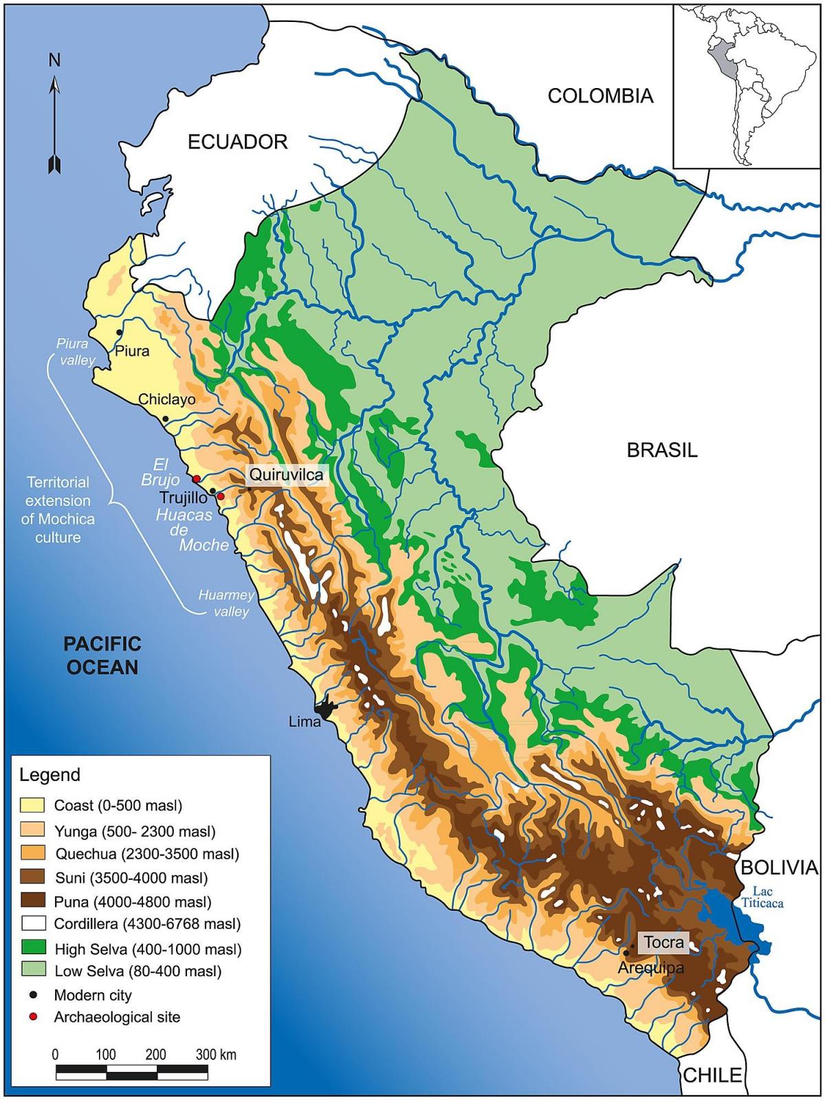 Peru geografia mapu