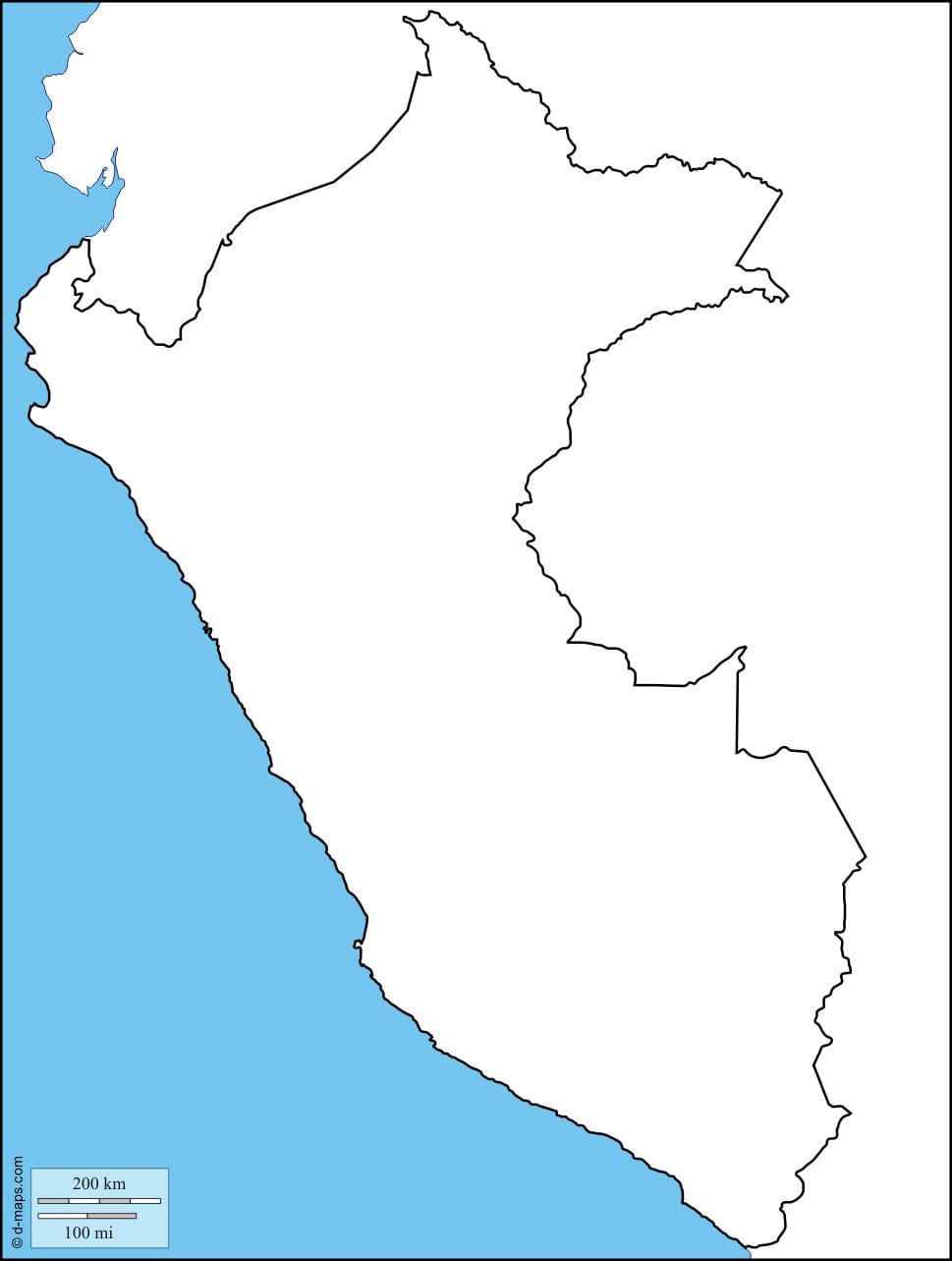 mapa prázdne mapu Peru