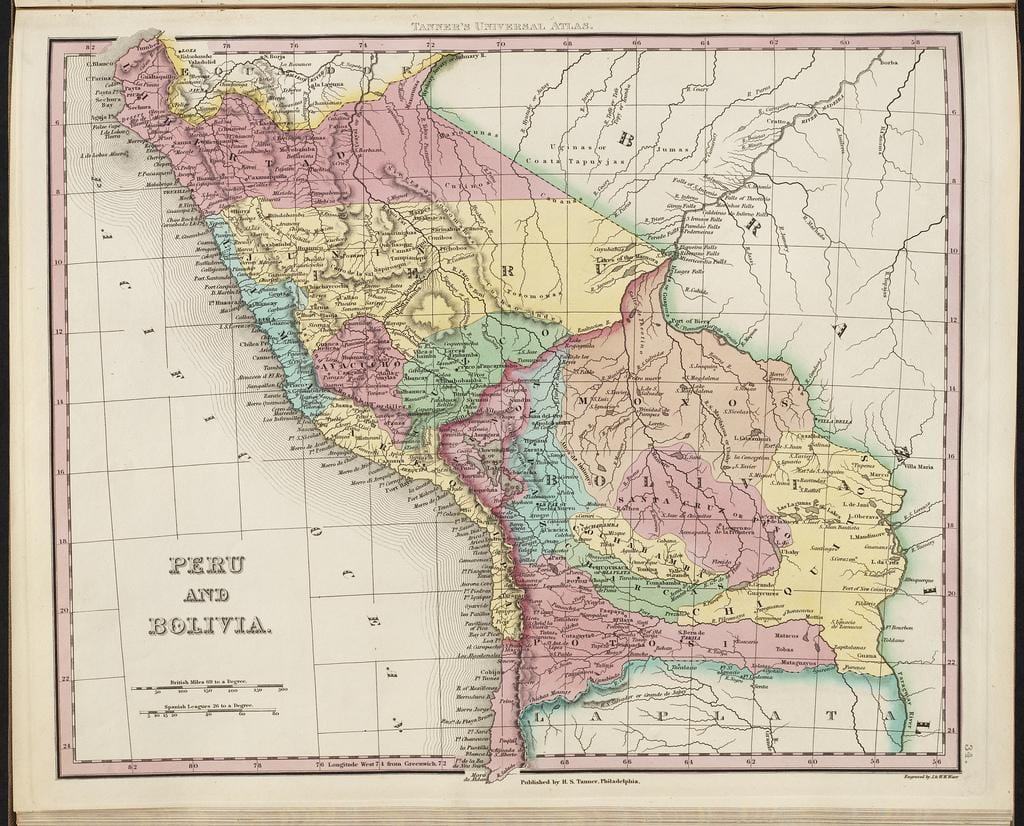 mapu starého Peru