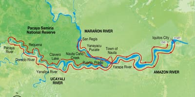 Mapa amazon river Peru