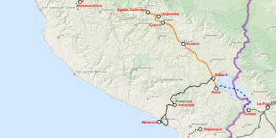 Peru vlak mapu