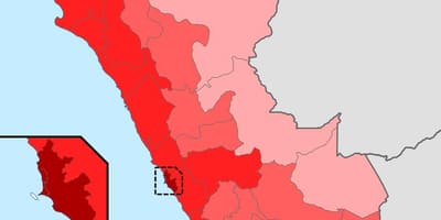 Peru hustota obyvateľstva mapu