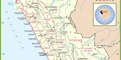 Mapa politickú mapu Peru